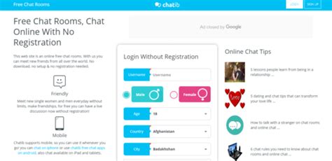 Free no registration chat: Top Chatib & Chatiw Alternative